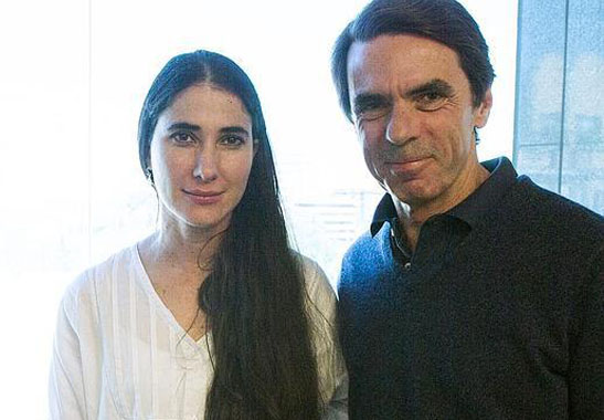 Yoani Sánchez junto a José María Aznar. Foto: ABC
