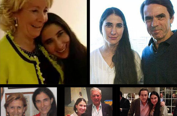 Yoani Sánchez incremente su lista de "amigos" con la inclusión de los españoles Esperanza Aguirre, José María Aznar, Rosa Diez y Hermann Tertsch. Como ven Dios los cría y la ultraderecha los junta. 