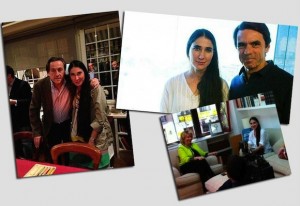 Los amigos de Yoani Sánchez: José María Aznar, Esperanza Aguirra y Hermann Tertsch