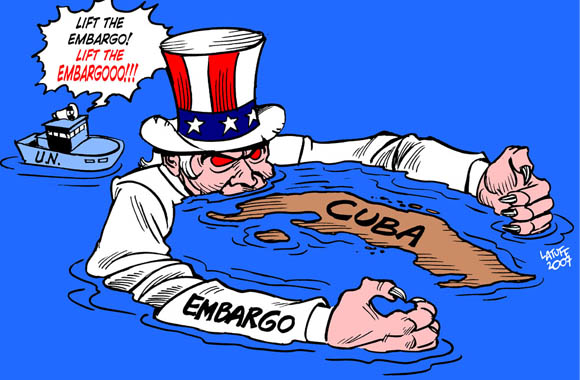 Resultado de imagen para imagene de contra el bloqueo a cuba